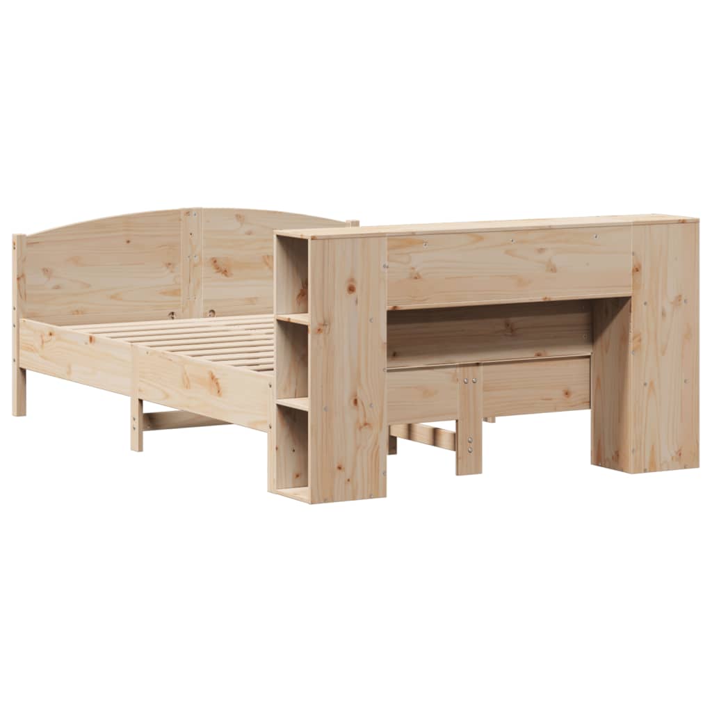 Bed met boekenkast zonder matras massief grenenhout 150x200 cm