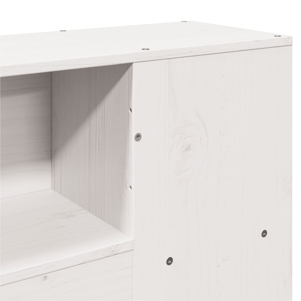 Bed met boekenkast zonder matras grenenhout wit 150x200 cm is nu te koop bij PeponiXL, paradijselijk wonen!