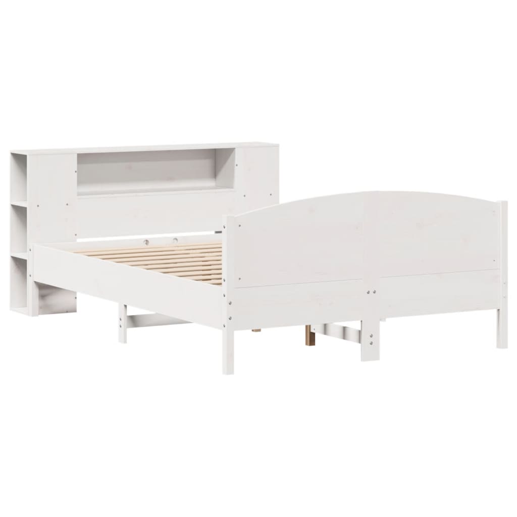 Bed met boekenkast zonder matras grenenhout wit 140x200 cm is nu te koop bij PeponiXL, paradijselijk wonen!