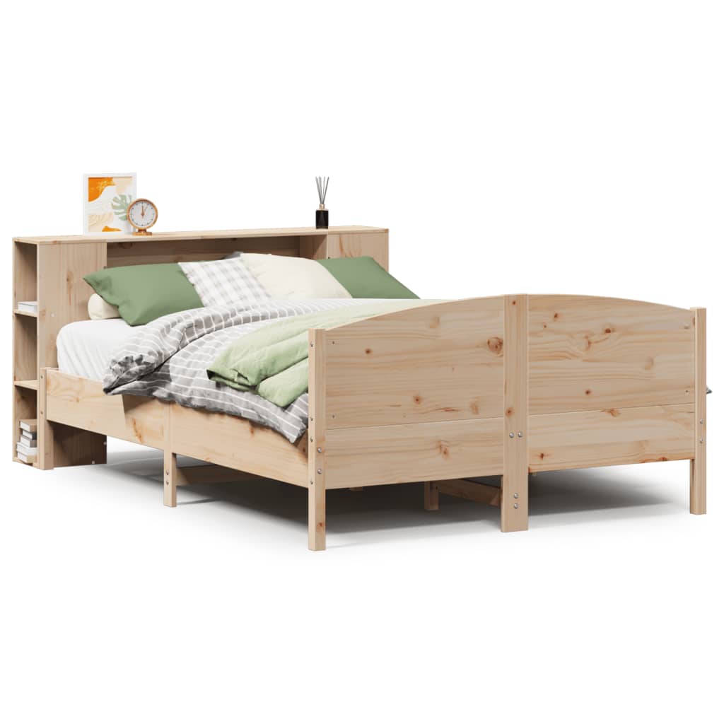 Bed met boekenkast zonder matras massief grenenhout 135x190 cm is nu te koop bij PeponiXL, paradijselijk wonen!