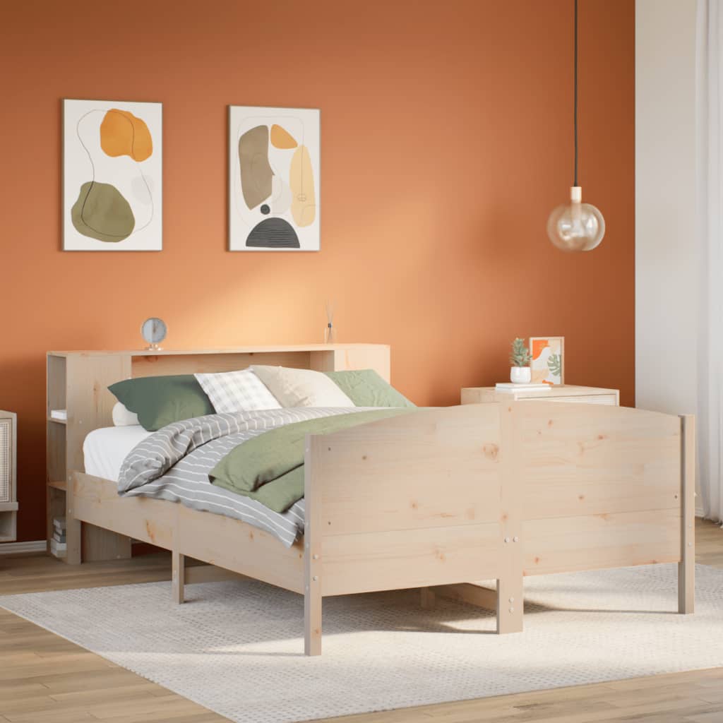 Bed met boekenkast zonder matras massief grenenhout 135x190 cm is nu te koop bij PeponiXL, paradijselijk wonen!