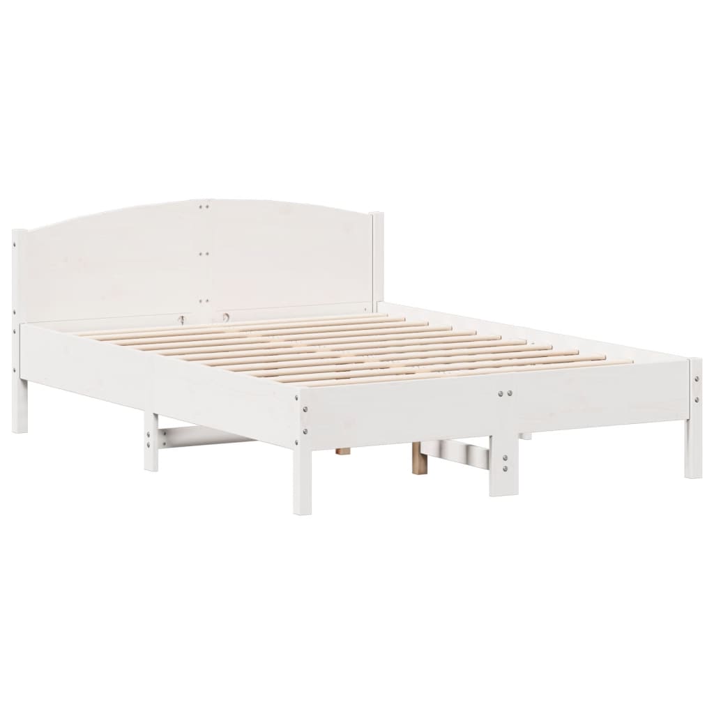 Bed met boekenkast zonder matras grenenhout wit 135x190 cm is nu te koop bij PeponiXL, paradijselijk wonen!