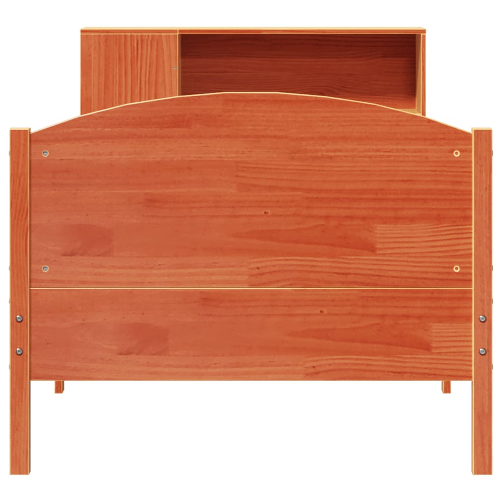 Bed met boekenkast zonder matras grenenhout wasbruin 100x200 cm is nu te koop bij PeponiXL, paradijselijk wonen!