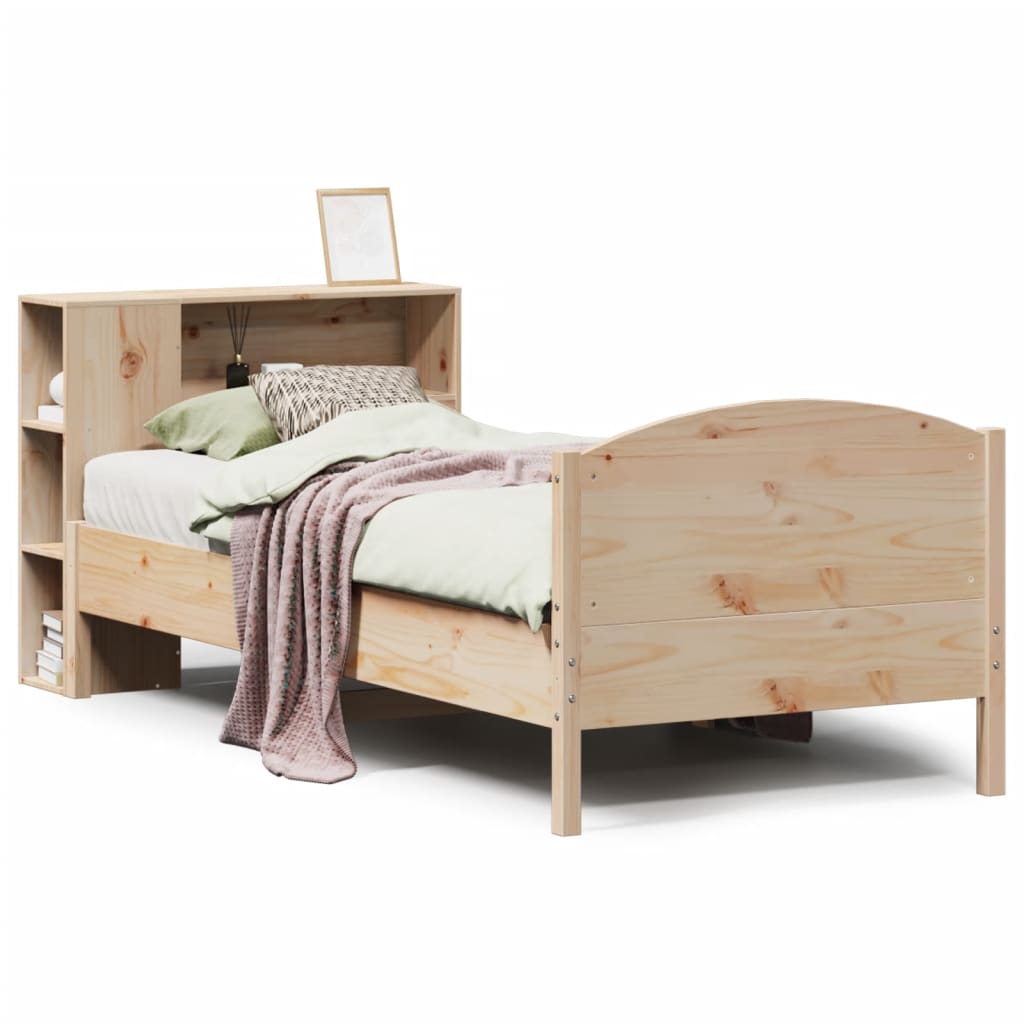 Bed met boekenkast zonder matras massief grenenhout 75x190 cm is nu te koop bij PeponiXL, paradijselijk wonen!