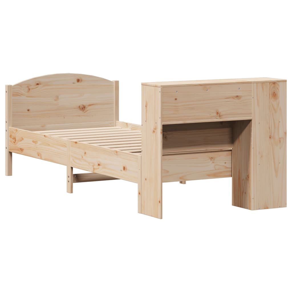 Bed met boekenkast zonder matras massief grenenhout 75x190 cm is nu te koop bij PeponiXL, paradijselijk wonen!
