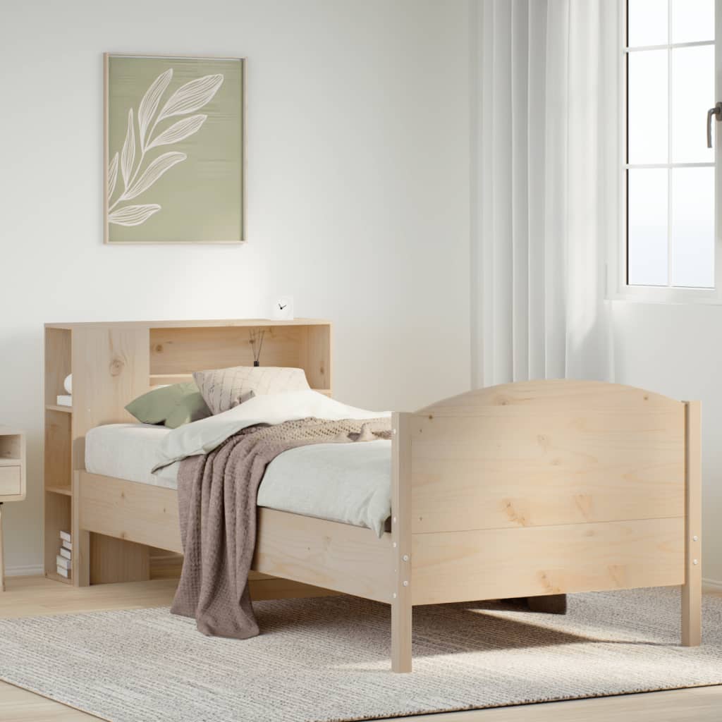 Bed met boekenkast zonder matras massief grenenhout 75x190 cm is nu te koop bij PeponiXL, paradijselijk wonen!