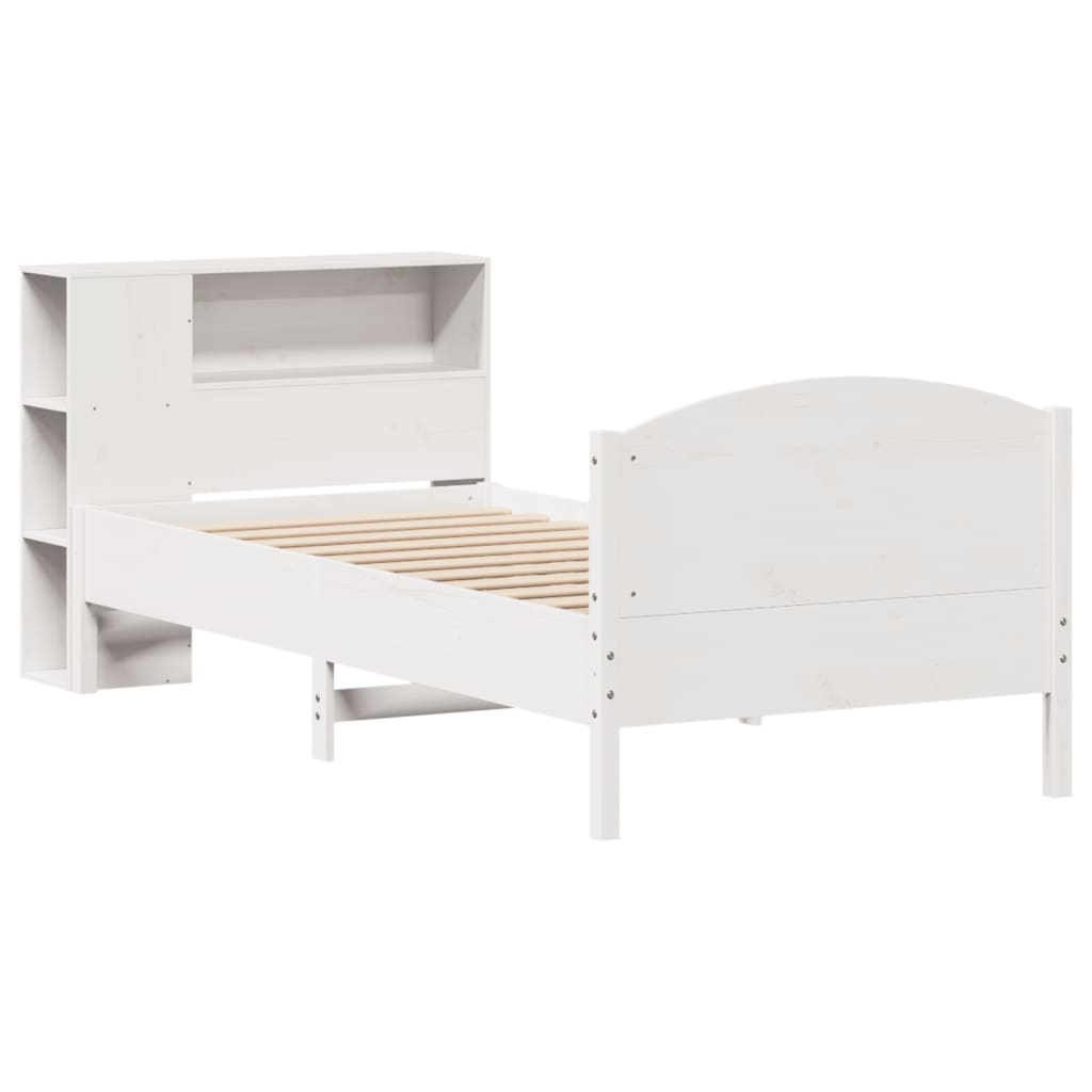 Bed met boekenkast zonder matras grenenhout wit 75x190 cm is nu te koop bij PeponiXL, paradijselijk wonen!