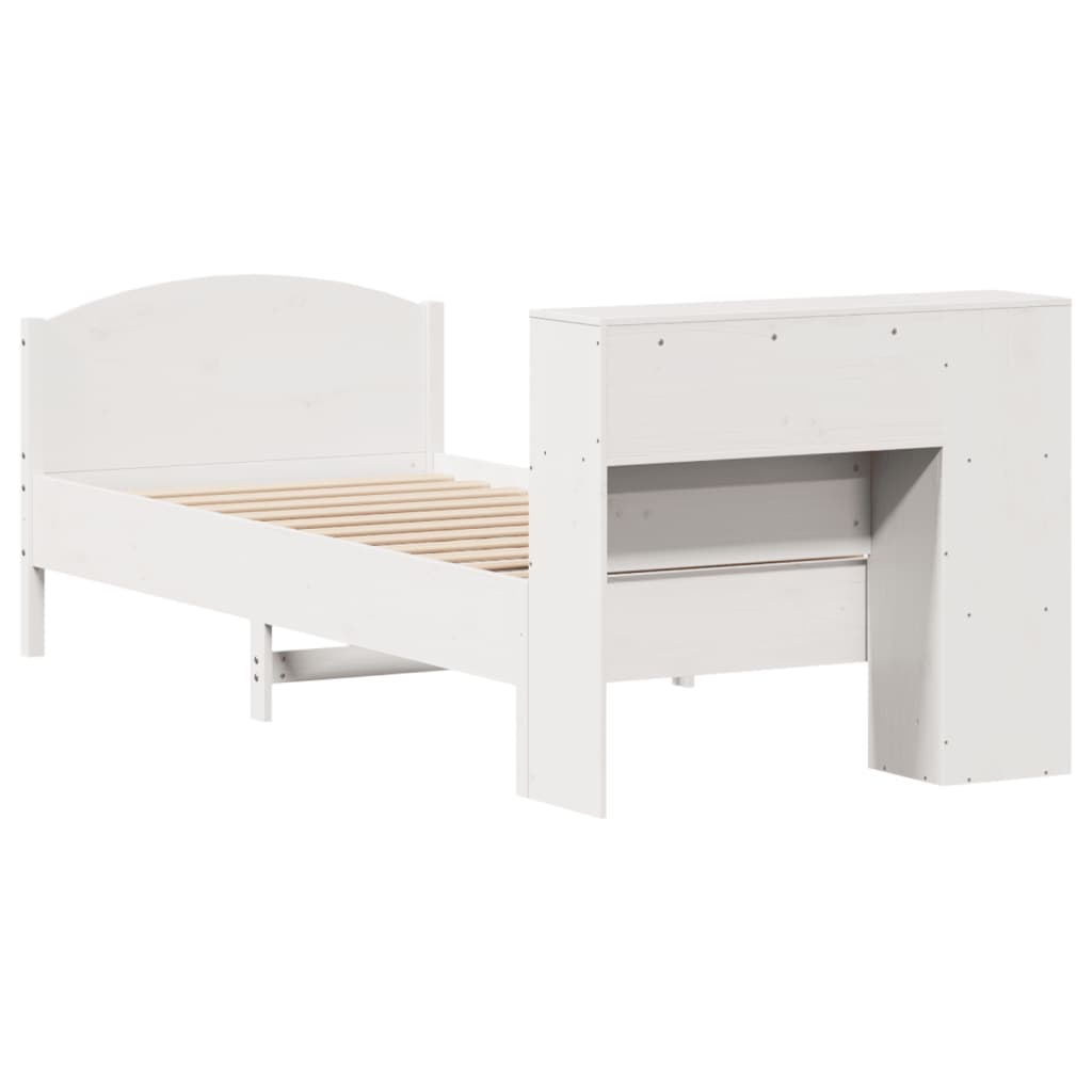 Bed met boekenkast zonder matras grenenhout wit 75x190 cm is nu te koop bij PeponiXL, paradijselijk wonen!