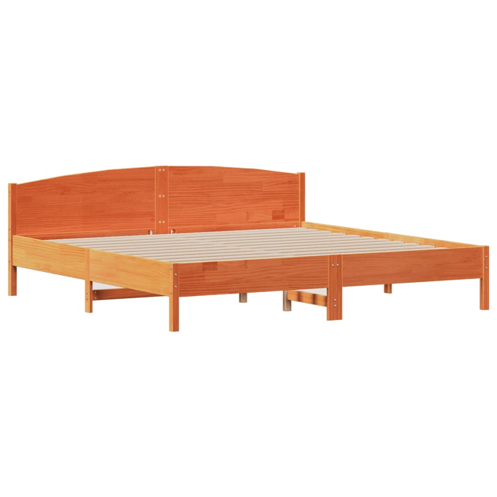 Bed met boekenkast zonder matras grenenhout wasbruin 180x200 cm is nu te koop bij PeponiXL, paradijselijk wonen!