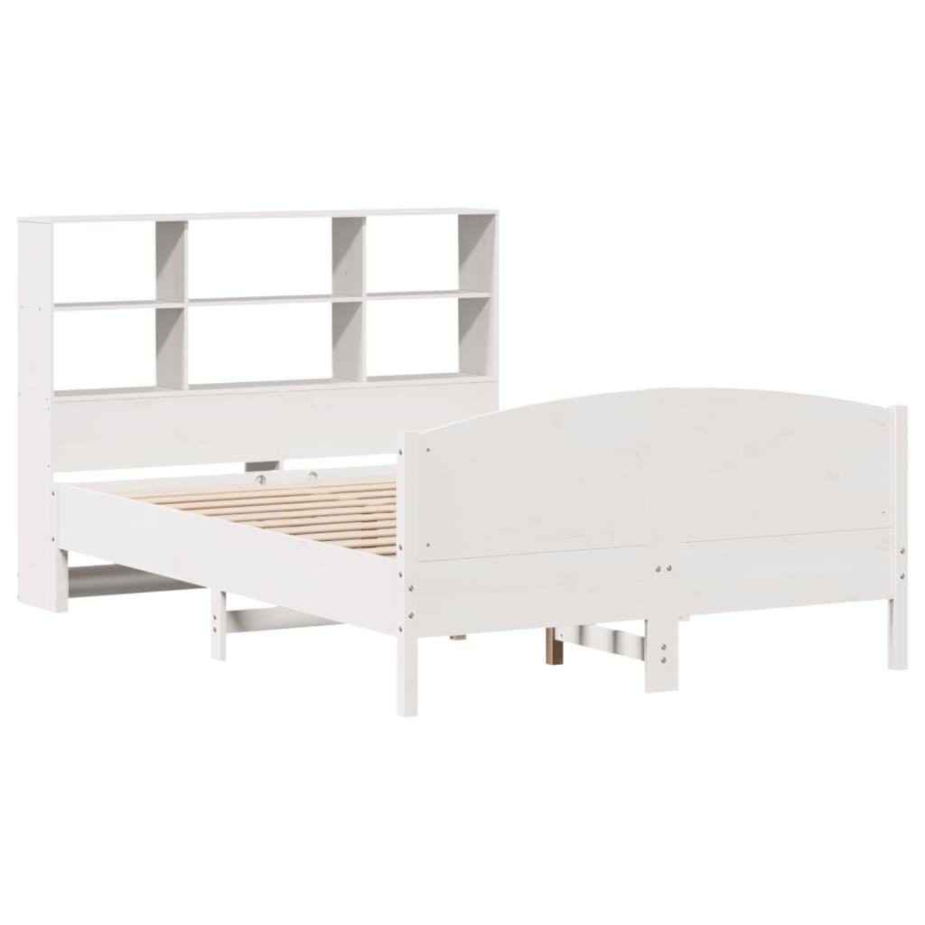 Bed met boekenkast zonder matras grenenhout wit 160x200 cm is nu te koop bij PeponiXL, paradijselijk wonen!