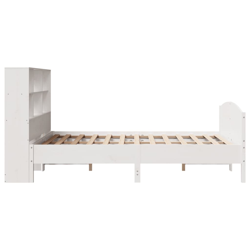 Bed met boekenkast zonder matras grenenhout wit 160x200 cm is nu te koop bij PeponiXL, paradijselijk wonen!