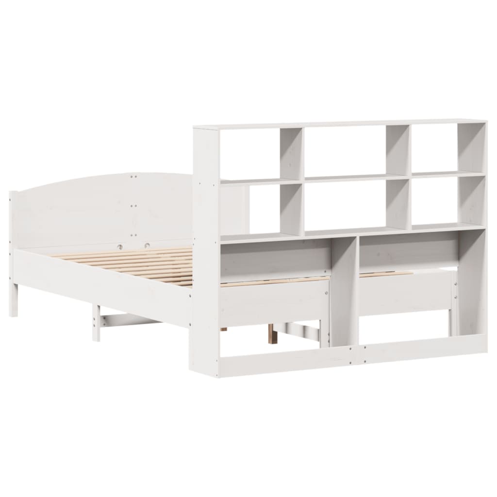 Bed met boekenkast zonder matras grenenhout wit 160x200 cm is nu te koop bij PeponiXL, paradijselijk wonen!