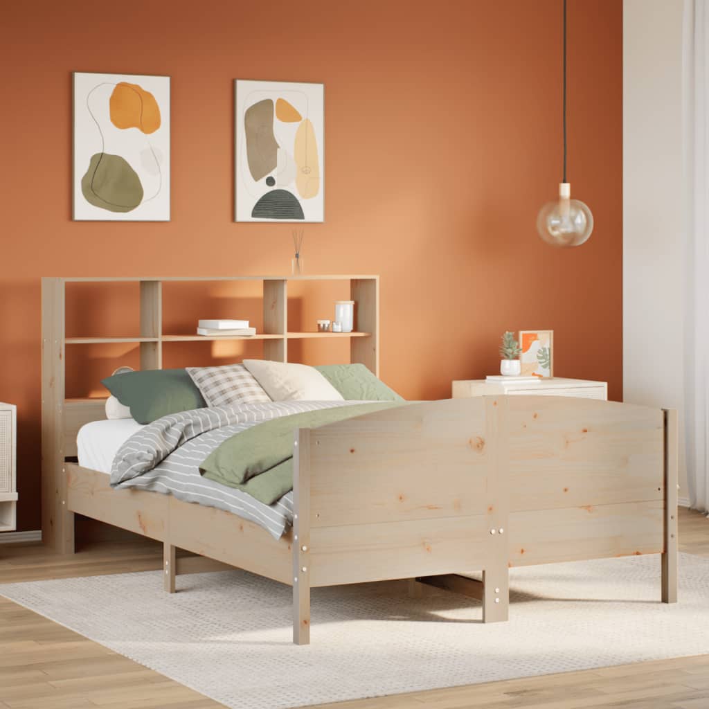 Bed met boekenkast zonder matras massief grenenhout 150x200 cm is nu te koop bij PeponiXL, paradijselijk wonen!