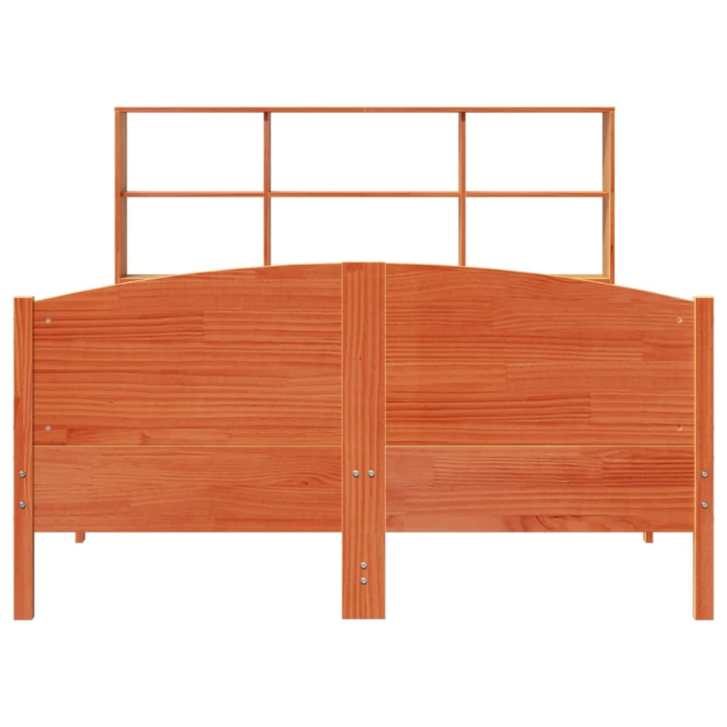Bed met boekenkast zonder matras grenenhout wasbruin 150x200 cm is nu te koop bij PeponiXL, paradijselijk wonen!