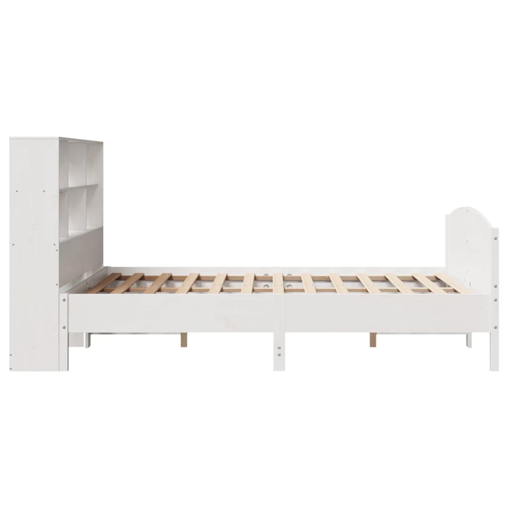 Bed met boekenkast zonder matras grenenhout wit 140x200 cm is nu te koop bij PeponiXL, paradijselijk wonen!