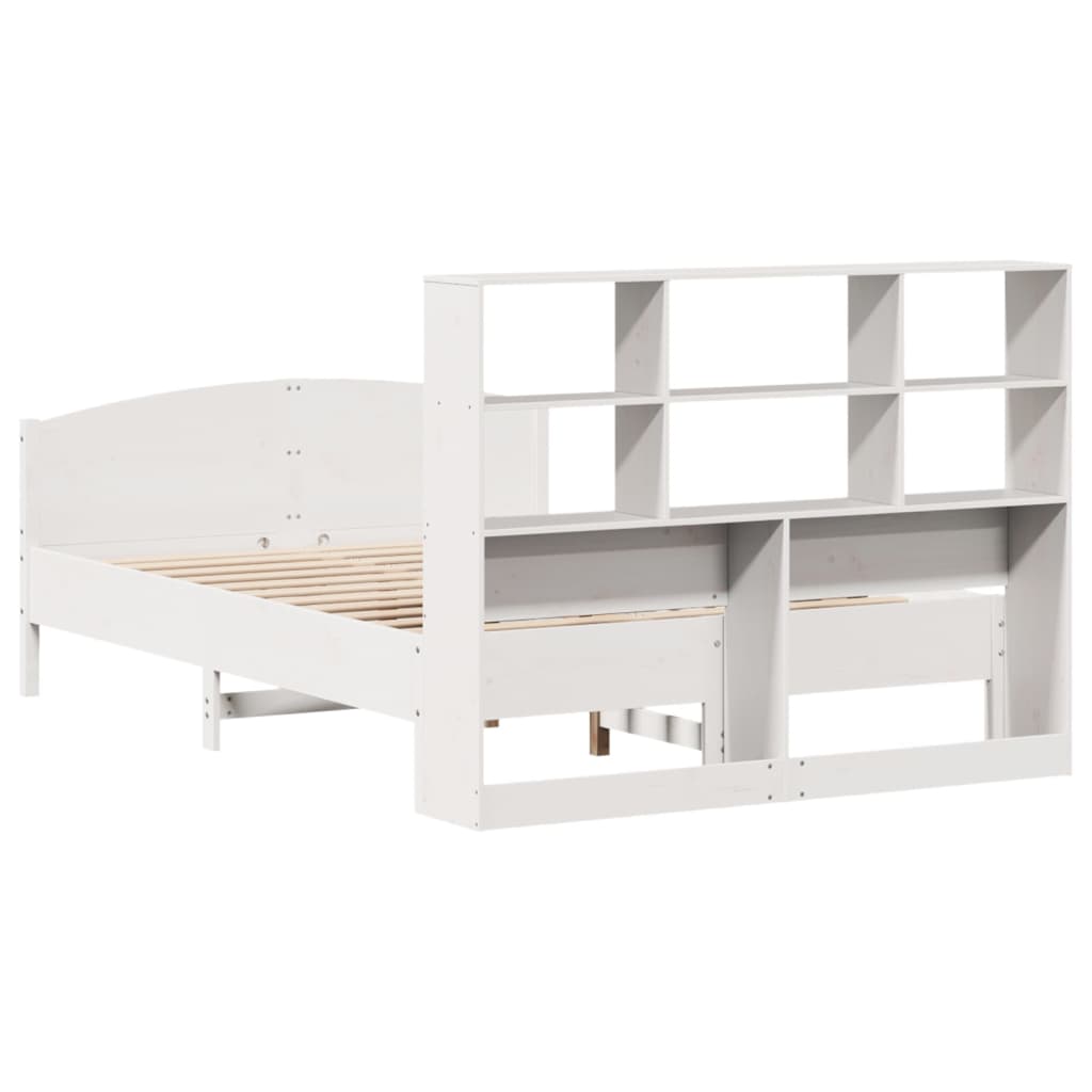 Bed met boekenkast zonder matras grenenhout wit 140x200 cm is nu te koop bij PeponiXL, paradijselijk wonen!