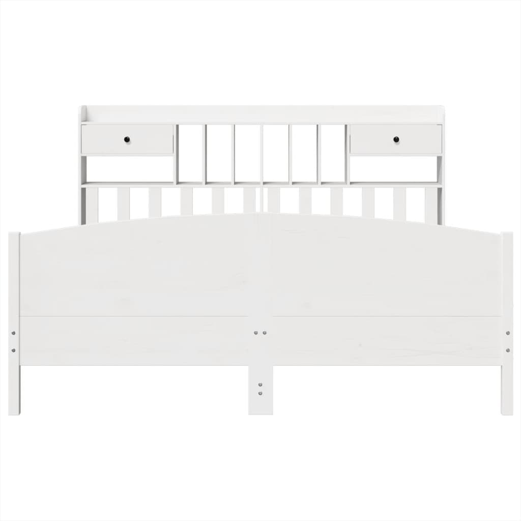 Bed met boekenkast zonder matras grenenhout wit 180x200 cm is nu te koop bij PeponiXL, paradijselijk wonen!