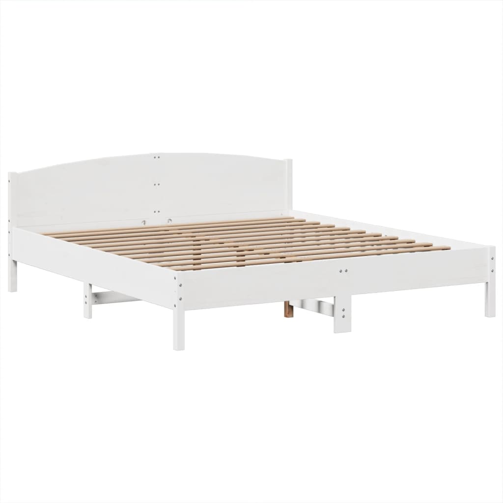 Bed met boekenkast zonder matras grenenhout wit 180x200 cm is nu te koop bij PeponiXL, paradijselijk wonen!