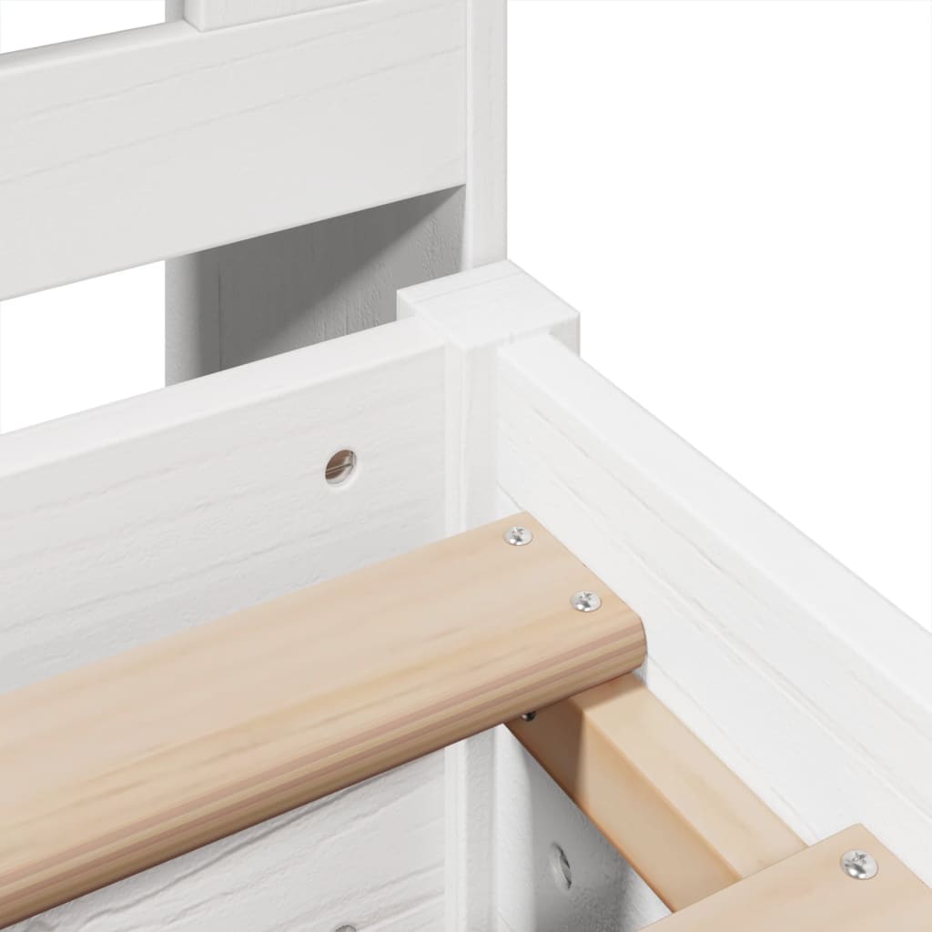 Bed met boekenkast zonder matras grenenhout wit 180x200 cm is nu te koop bij PeponiXL, paradijselijk wonen!