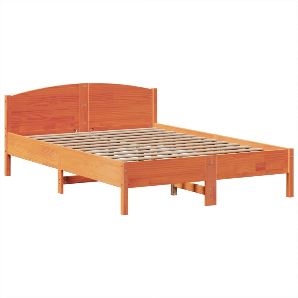 Bed met boekenkast zonder matras grenenhout wasbruin 160x200 cm is nu te koop bij PeponiXL, paradijselijk wonen!
