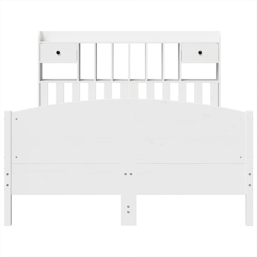 Bed met boekenkast zonder matras grenenhout wit 150x200 cm is nu te koop bij PeponiXL, paradijselijk wonen!
