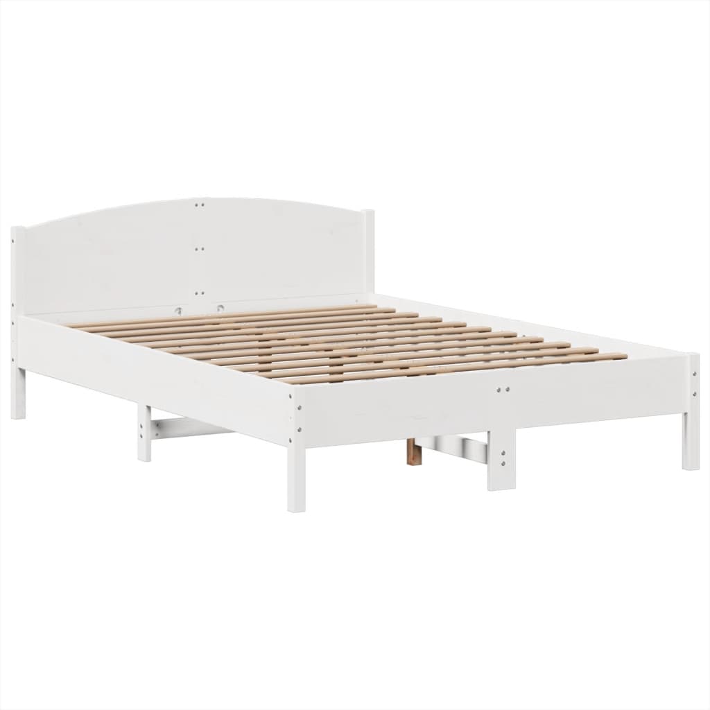 Bed met boekenkast zonder matras grenenhout wit 150x200 cm is nu te koop bij PeponiXL, paradijselijk wonen!