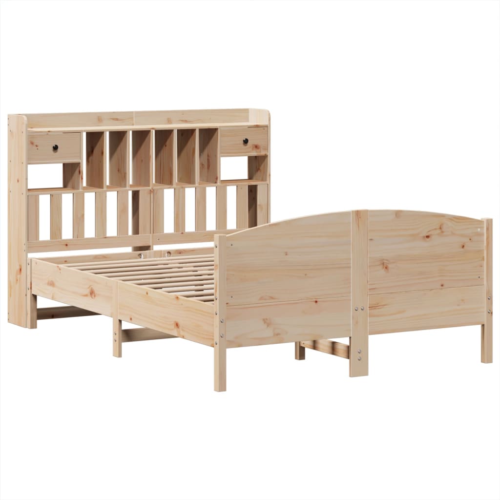 Bed met boekenkast zonder matras massief grenenhout 140x200 cm is nu te koop bij PeponiXL, paradijselijk wonen!