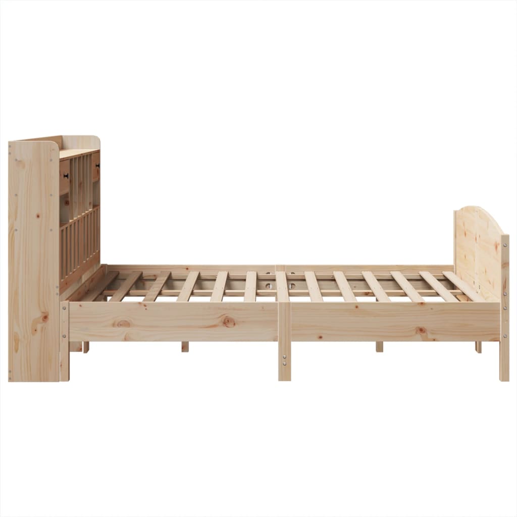 Bed met boekenkast zonder matras massief grenenhout 140x200 cm is nu te koop bij PeponiXL, paradijselijk wonen!