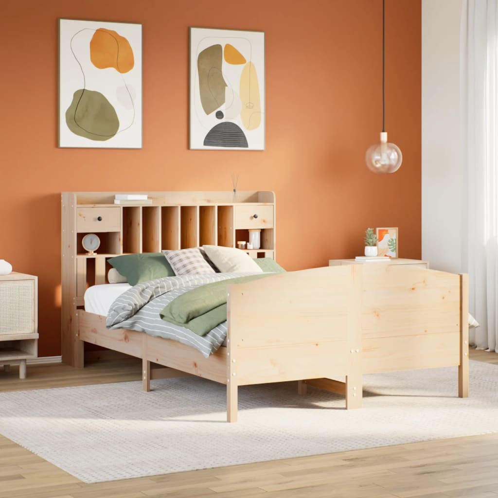Bed met boekenkast zonder matras massief grenenhout 140x200 cm is nu te koop bij PeponiXL, paradijselijk wonen!
