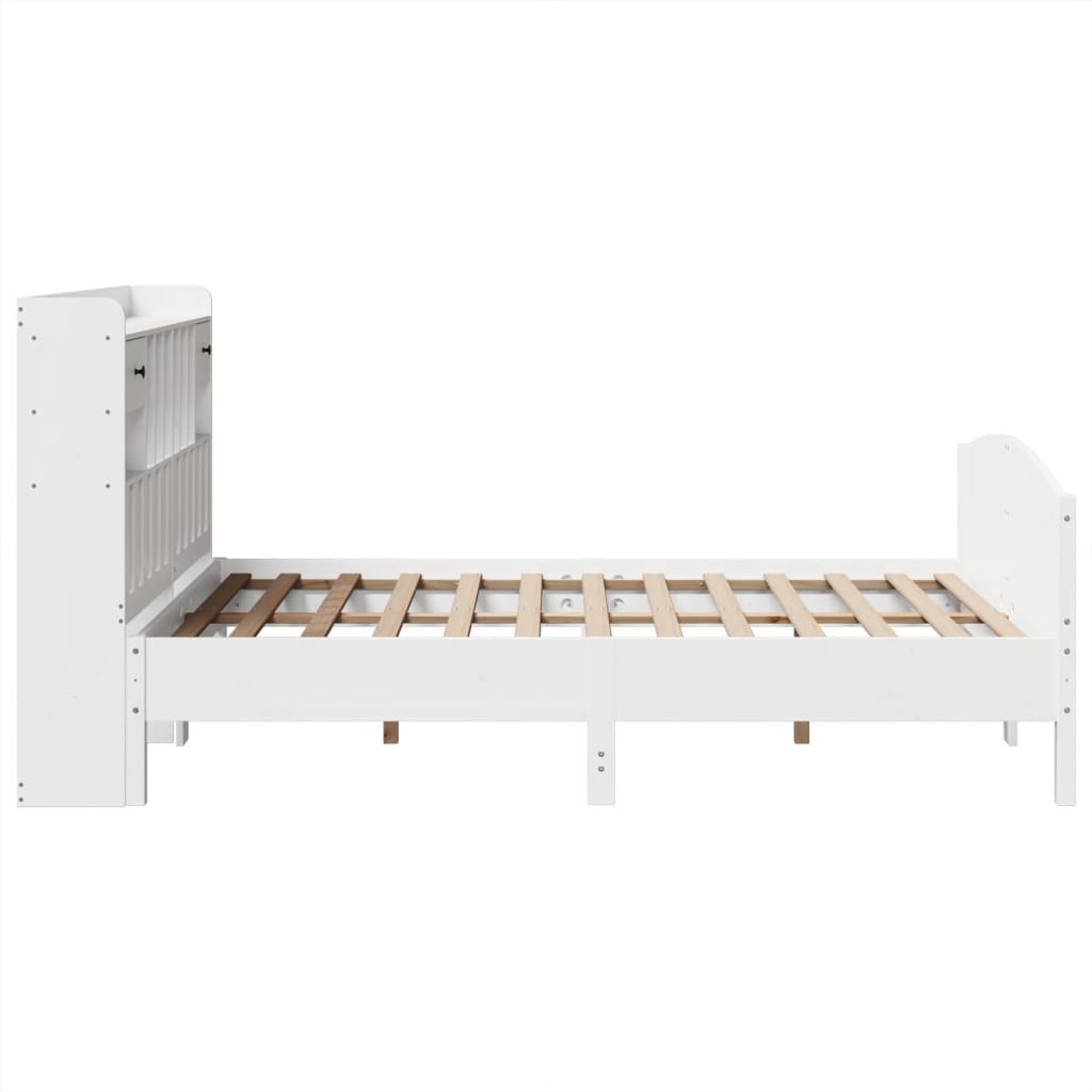 Bed met boekenkast zonder matras grenenhout wit 140x190 cm is nu te koop bij PeponiXL, paradijselijk wonen!