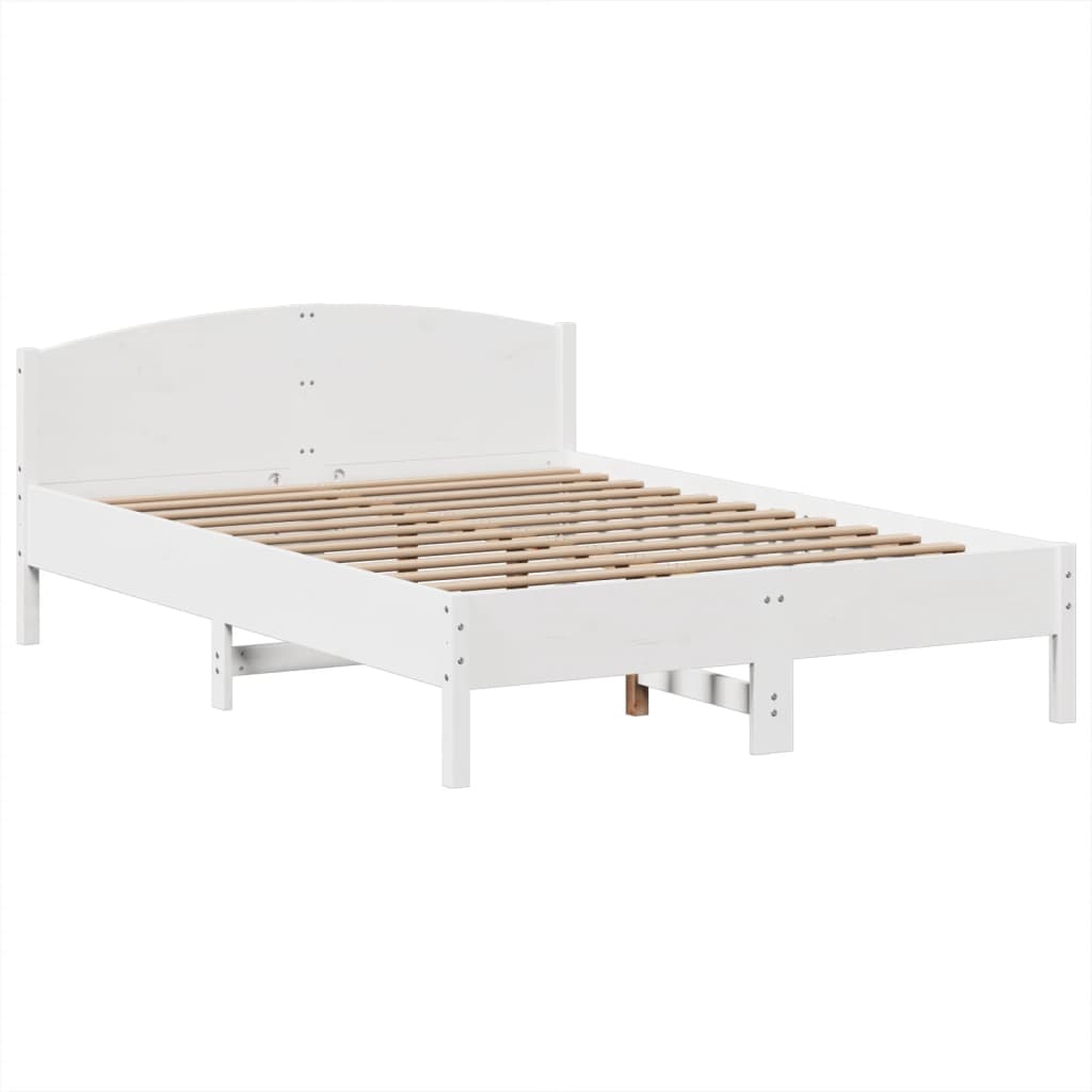 Bed met boekenkast zonder matras grenenhout wit 140x190 cm is nu te koop bij PeponiXL, paradijselijk wonen!