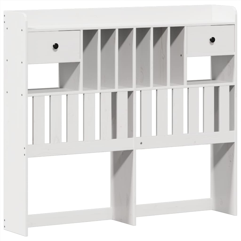 Bed met boekenkast zonder matras grenenhout wit 135x190 cm is nu te koop bij PeponiXL, paradijselijk wonen!