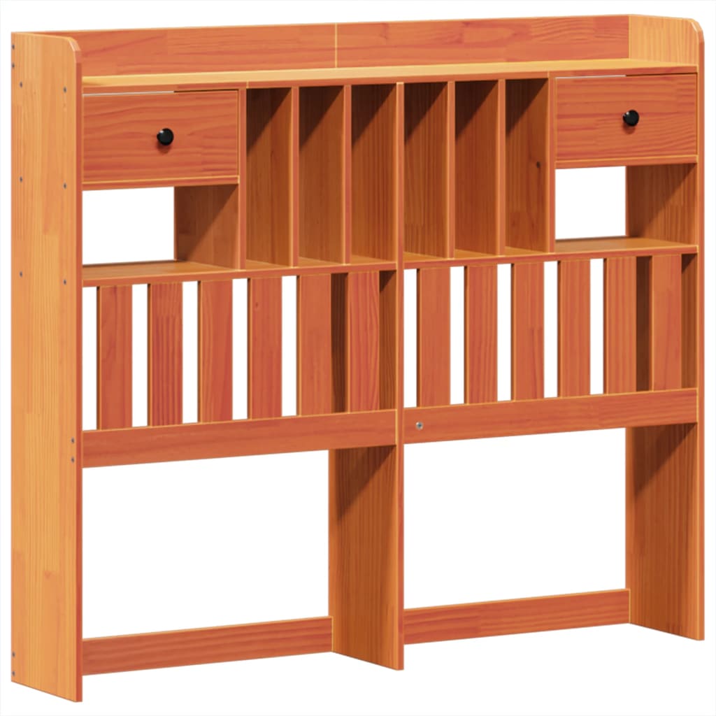 Bed met boekenkast zonder matras grenenhout wasbruin 135x190 cm is nu te koop bij PeponiXL, paradijselijk wonen!