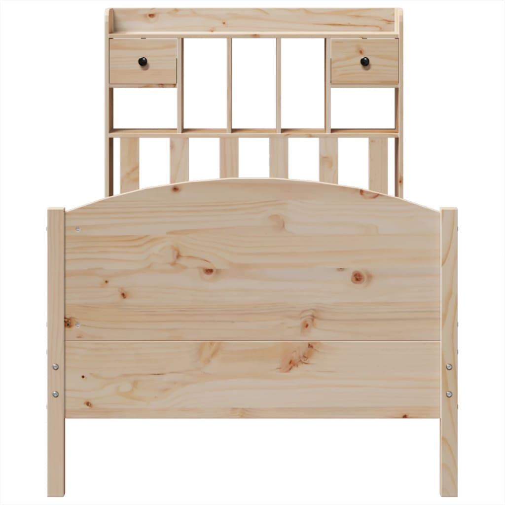 Bed met boekenkast zonder matras massief grenenhout 100x200 cm is nu te koop bij PeponiXL, paradijselijk wonen!