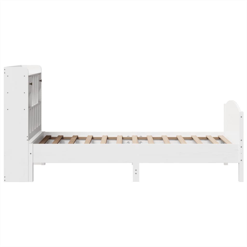 Bed met boekenkast zonder matras grenenhout wit 90x200 cm is nu te koop bij PeponiXL, paradijselijk wonen!