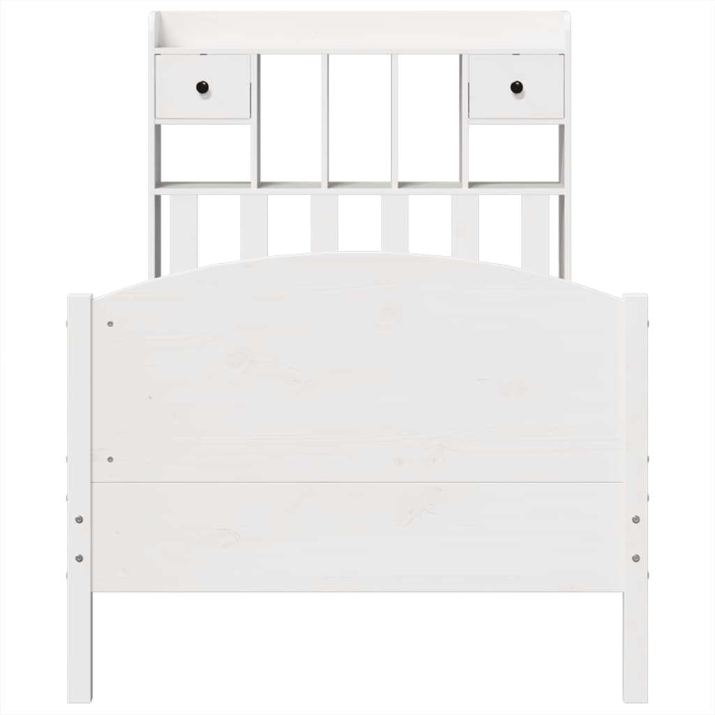 Bed met boekenkast zonder matras grenenhout wit 75x190 cm is nu te koop bij PeponiXL, paradijselijk wonen!