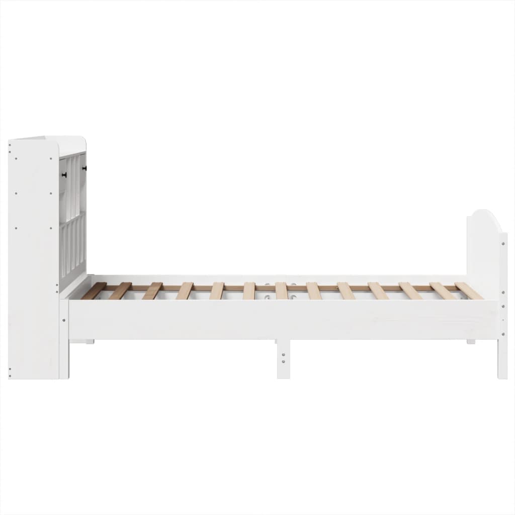 Bed met boekenkast zonder matras grenenhout wit 75x190 cm is nu te koop bij PeponiXL, paradijselijk wonen!