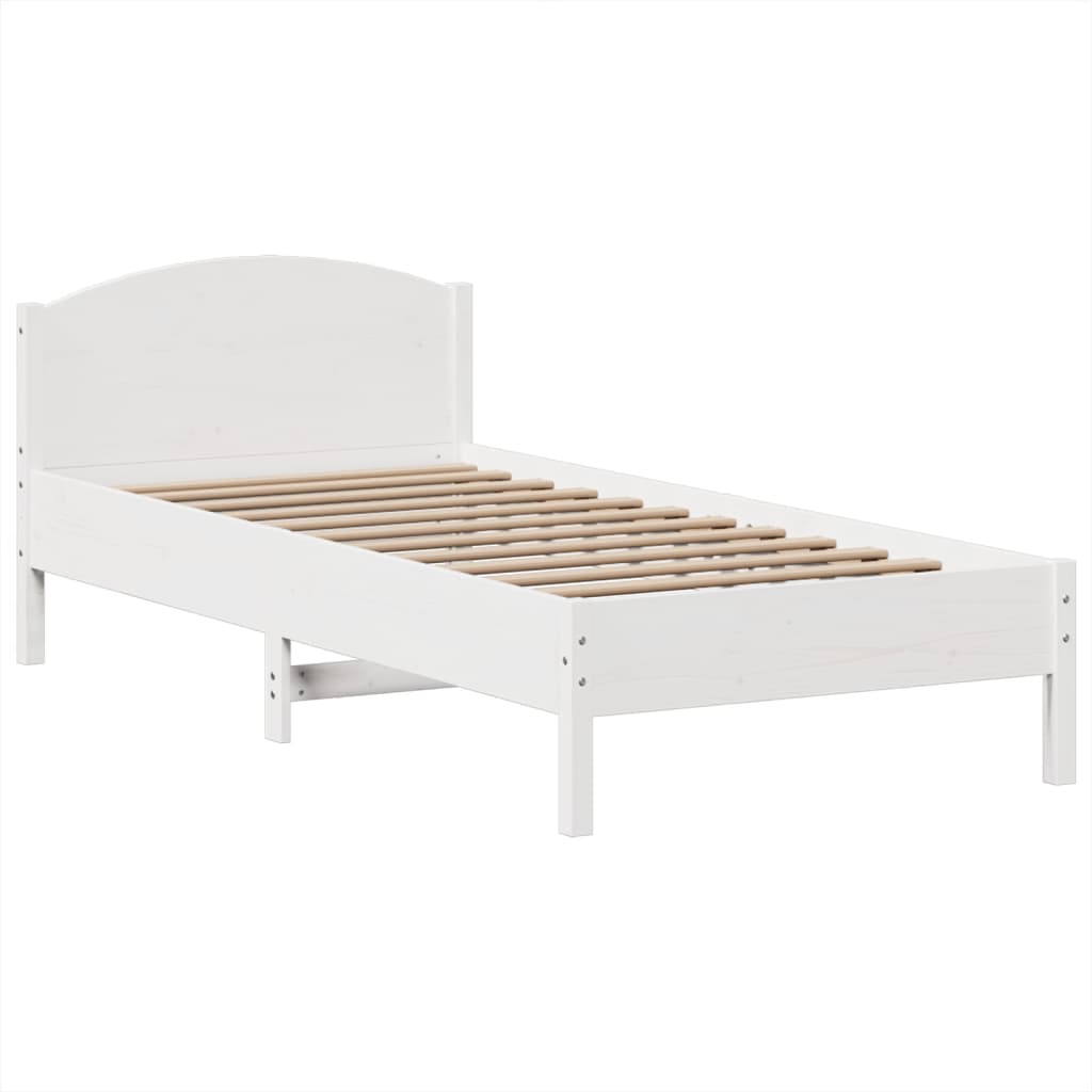 Bed met boekenkast zonder matras grenenhout wit 75x190 cm is nu te koop bij PeponiXL, paradijselijk wonen!