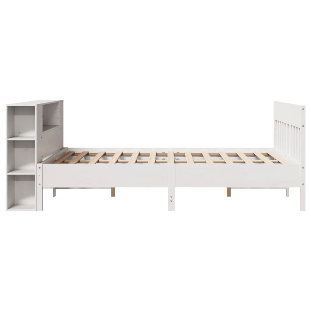 Bed met boekenkast zonder matras grenenhout wit 160x200 cm is nu te koop bij PeponiXL, paradijselijk wonen!