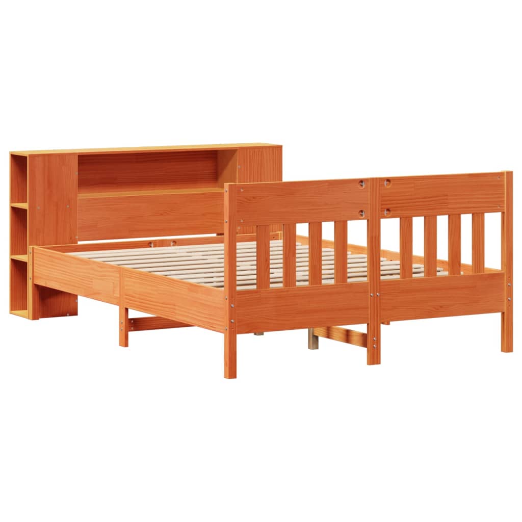 Bed met boekenkast zonder matras grenenhout wasbruin 160x200 cm is nu te koop bij PeponiXL, paradijselijk wonen!