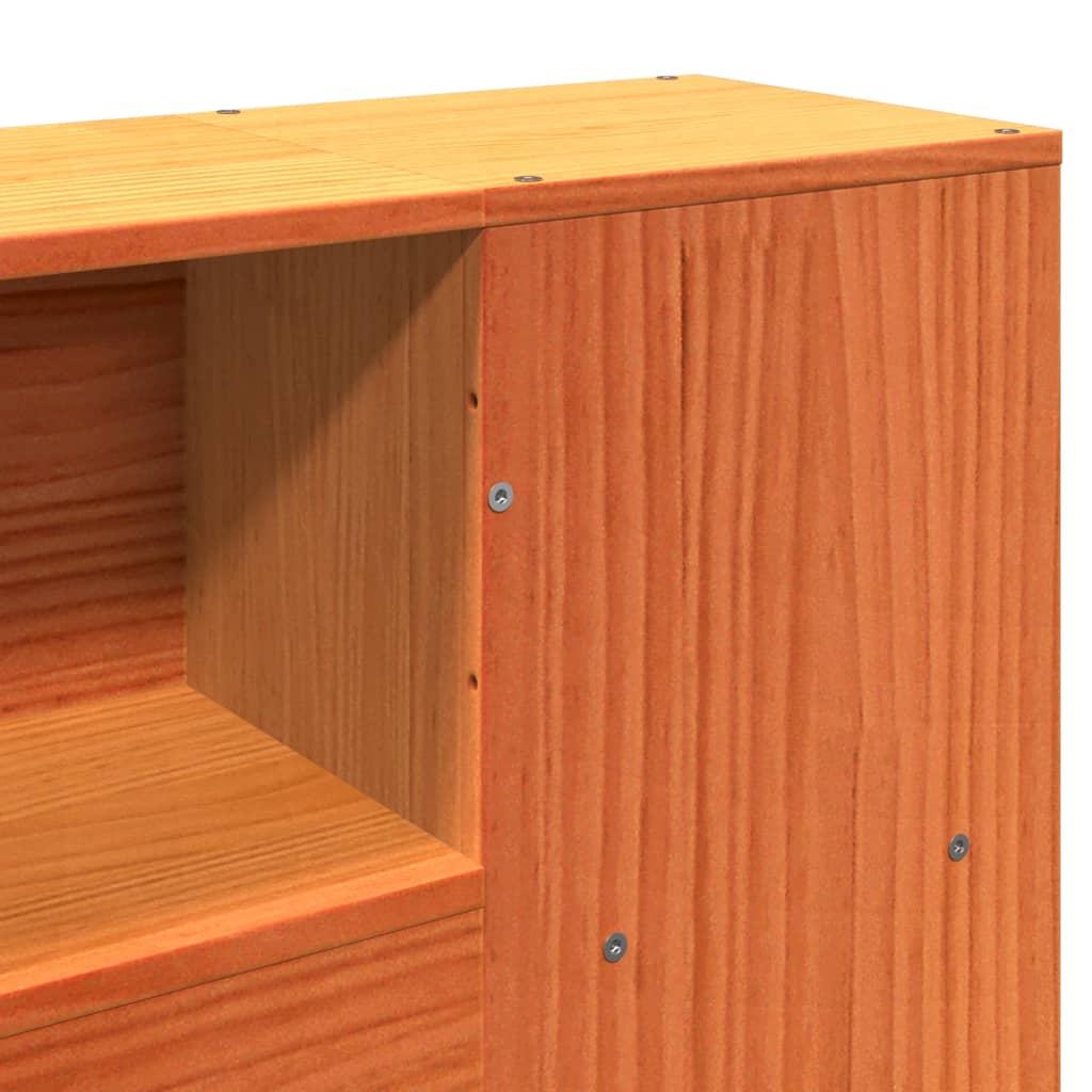 Bed met boekenkast zonder matras grenenhout wasbruin 160x200 cm is nu te koop bij PeponiXL, paradijselijk wonen!