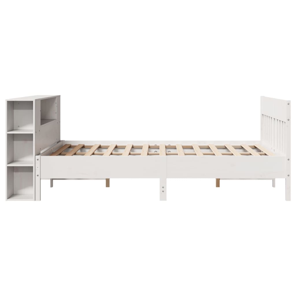 Bed met boekenkast zonder matras grenenhout wit 140x200 cm is nu te koop bij PeponiXL, paradijselijk wonen!