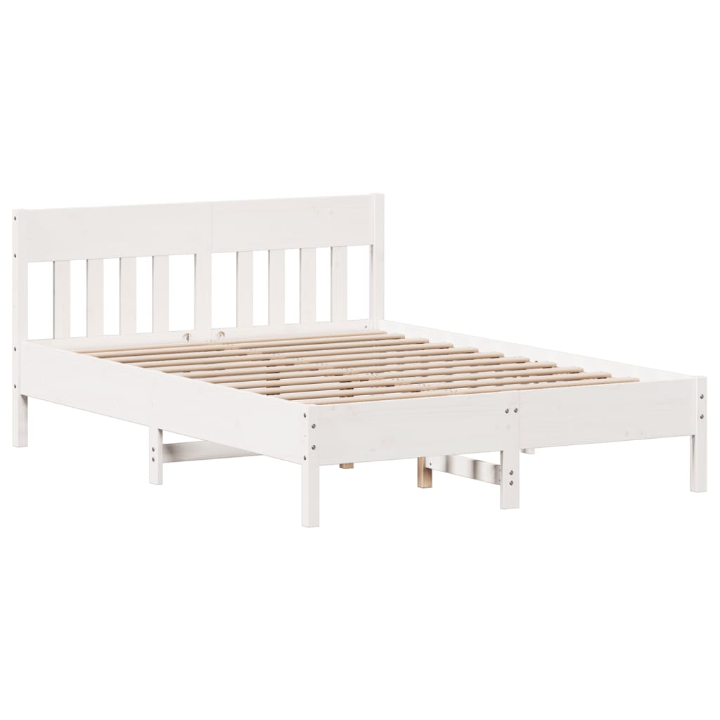 Bed met boekenkast zonder matras grenenhout wit 135x190 cm is nu te koop bij PeponiXL, paradijselijk wonen!