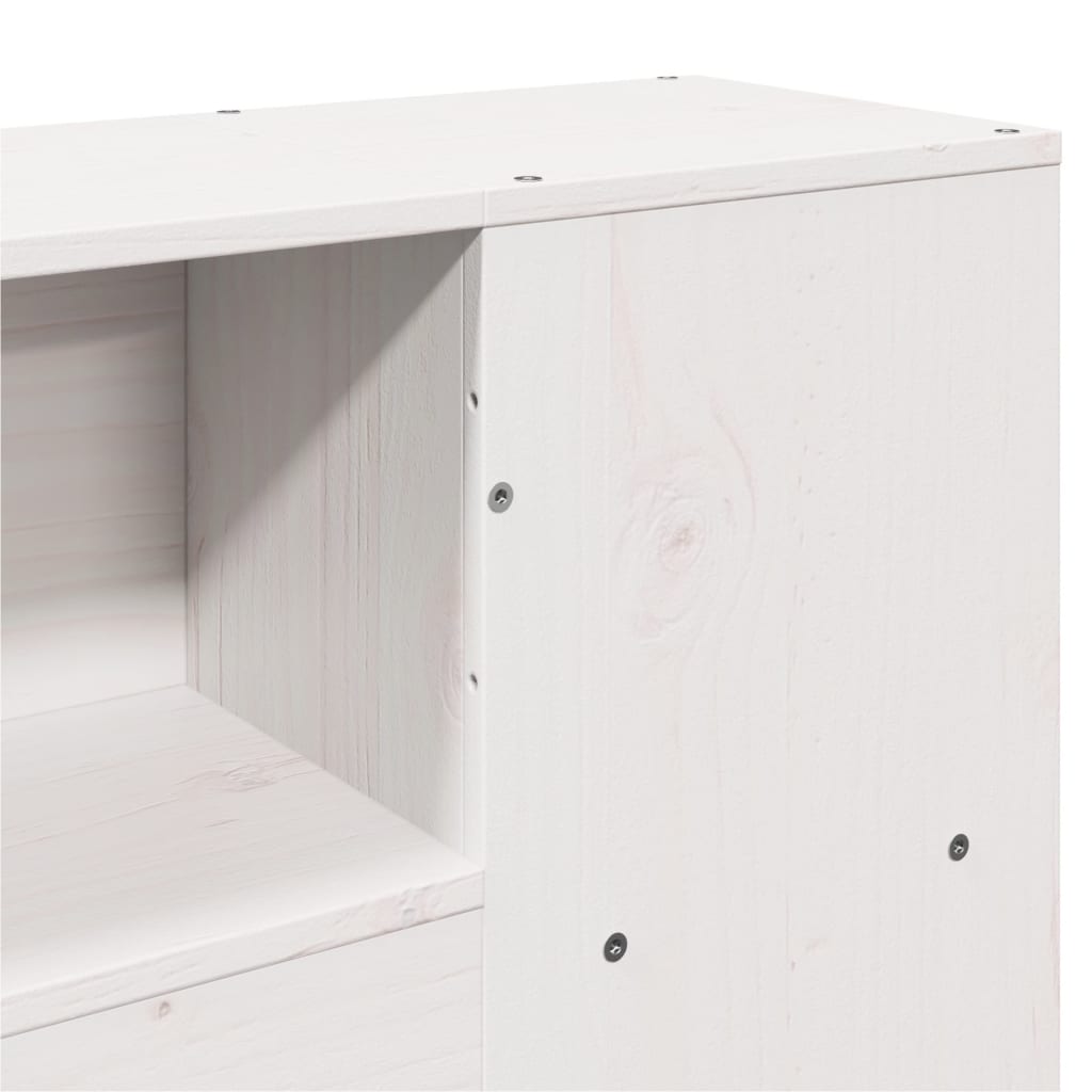 Bed met boekenkast zonder matras grenenhout wit 135x190 cm is nu te koop bij PeponiXL, paradijselijk wonen!
