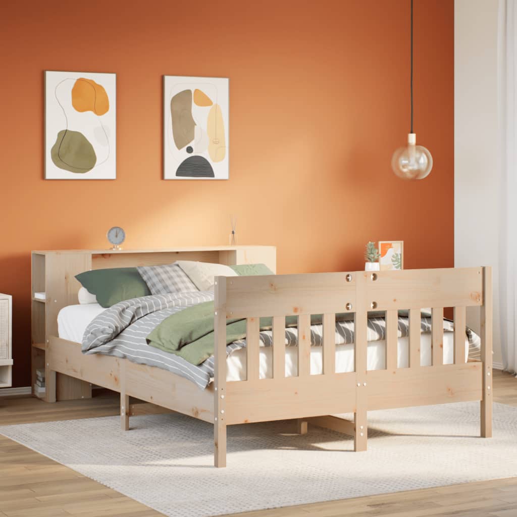 Bed met boekenkast zonder matras massief grenenhout 120x190 cm is nu te koop bij PeponiXL, paradijselijk wonen!