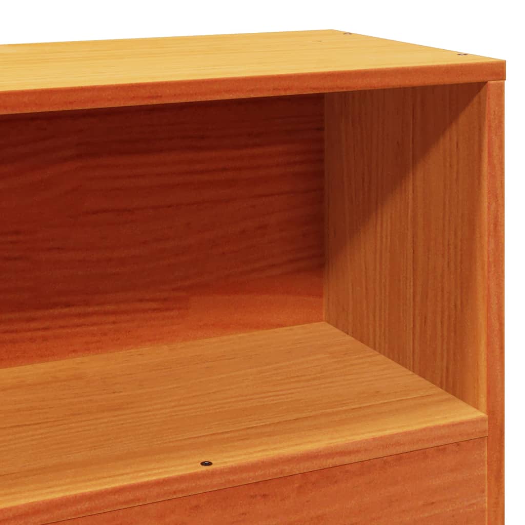 Bed met boekenkast zonder matras grenenhout wasbruin 100x200 cm is nu te koop bij PeponiXL, paradijselijk wonen!
