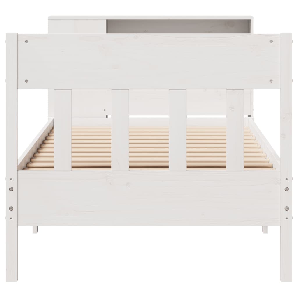 Bed met boekenkast zonder matras grenenhout wit 75x190 cm is nu te koop bij PeponiXL, paradijselijk wonen!