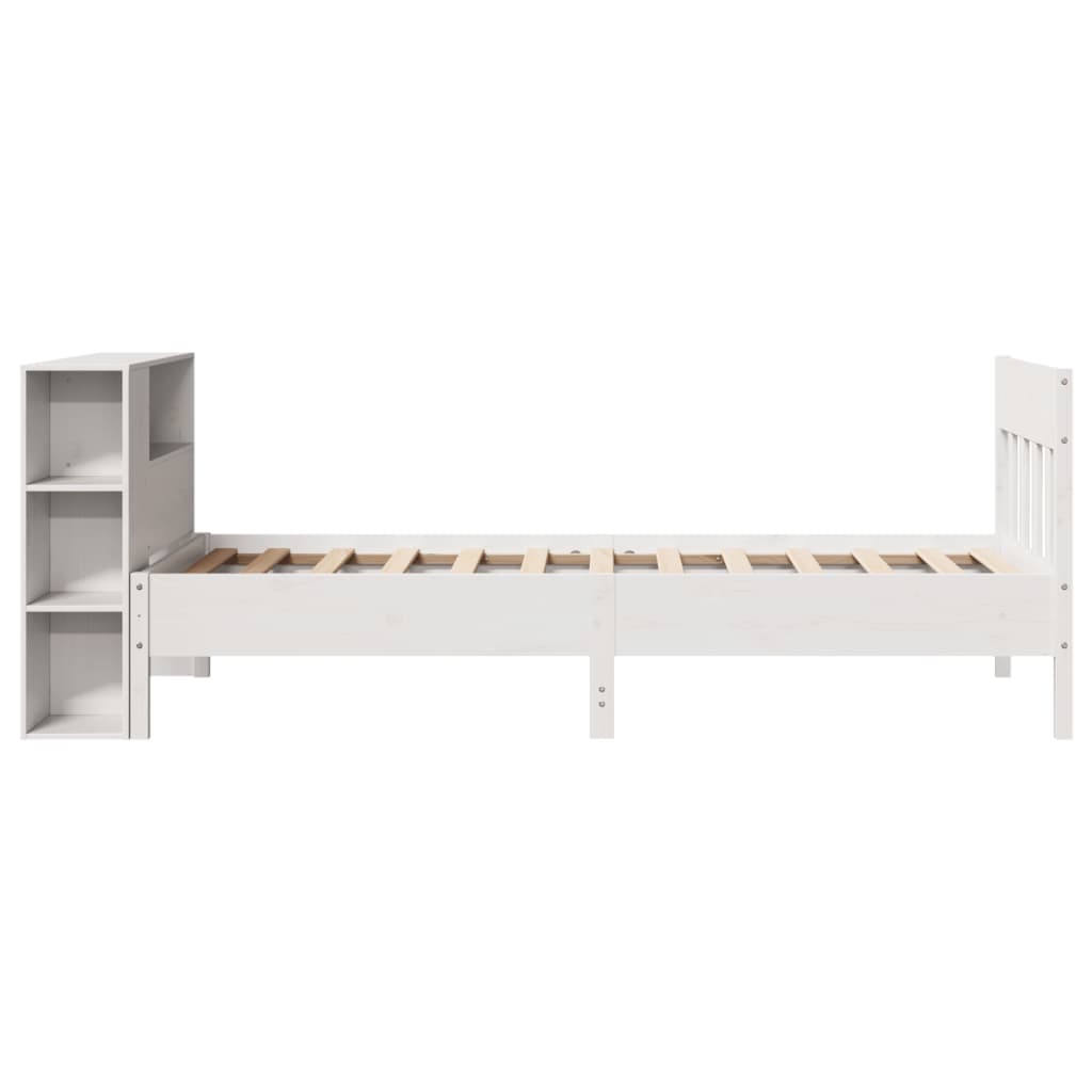 Bed met boekenkast zonder matras grenenhout wit 75x190 cm is nu te koop bij PeponiXL, paradijselijk wonen!