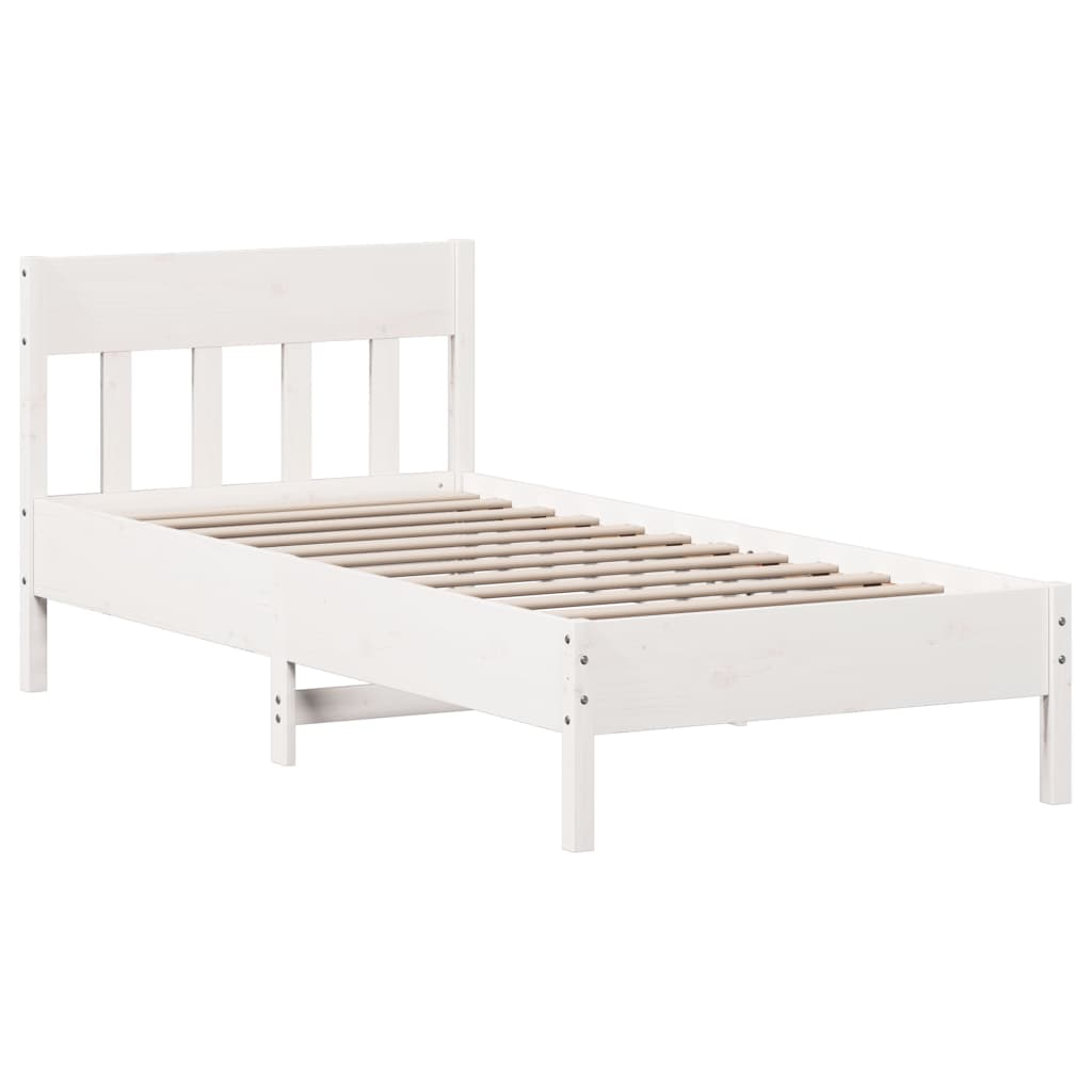 Bed met boekenkast zonder matras grenenhout wit 75x190 cm is nu te koop bij PeponiXL, paradijselijk wonen!