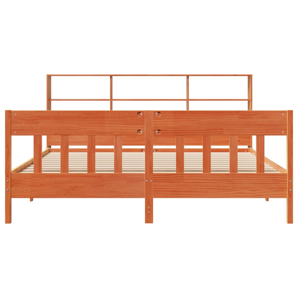 Bedframe zonder matras massief grenenhout wasbruin 200x200 cm is nu te koop bij PeponiXL, paradijselijk wonen!